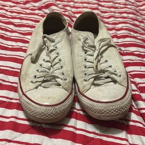White Low top converse,  Size 13